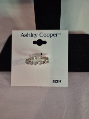 Ashley Cooper Silver-tone Crystal Eternity Band